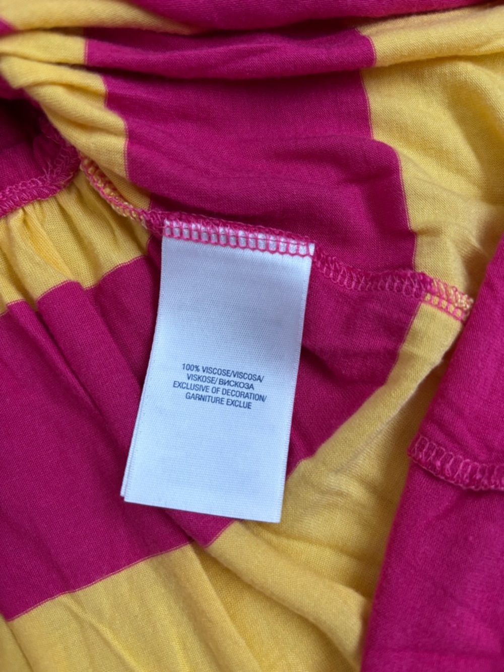 Ralph Lauren Girls Preppy Bold Yellow & Magenta Striped Sundress - Picture 3 of 6